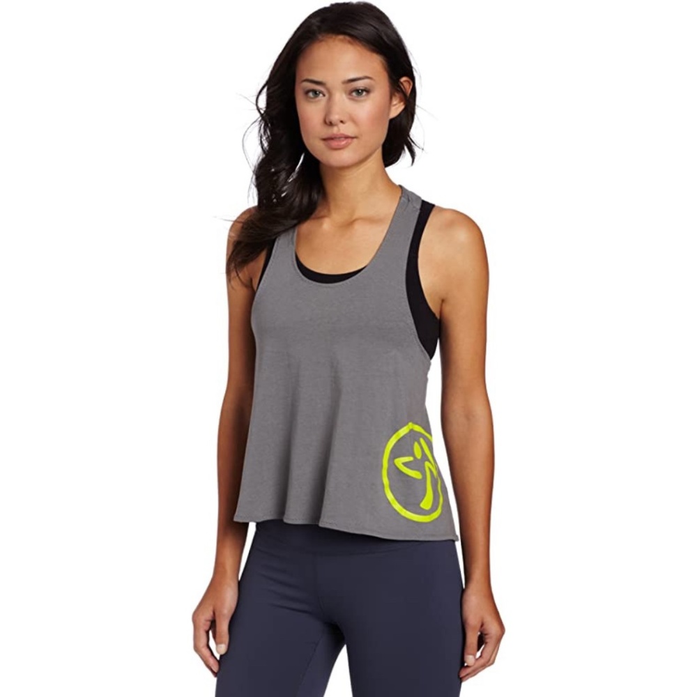 Grey Racerback Zumba Tank Top